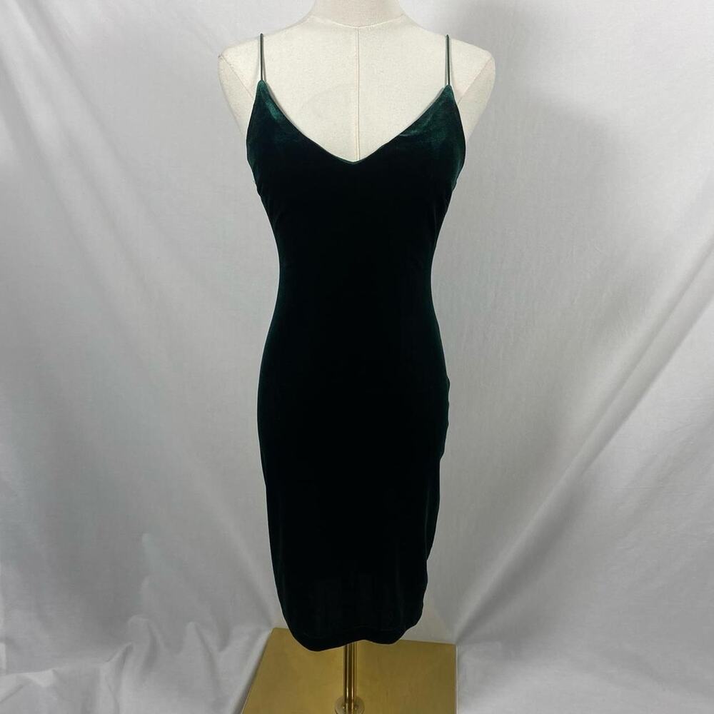 B smart dark green velvet dress size small Y2K Whimsigoth vintage